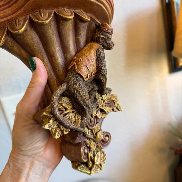 Vintage Bell Hop Monkey Wall Sconce/shelf plate - Picture 9 of 12